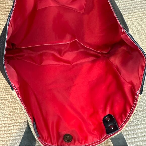 New GRACIE GREENE Serengeti burlap/leather tote bag - Picture 10 of 10